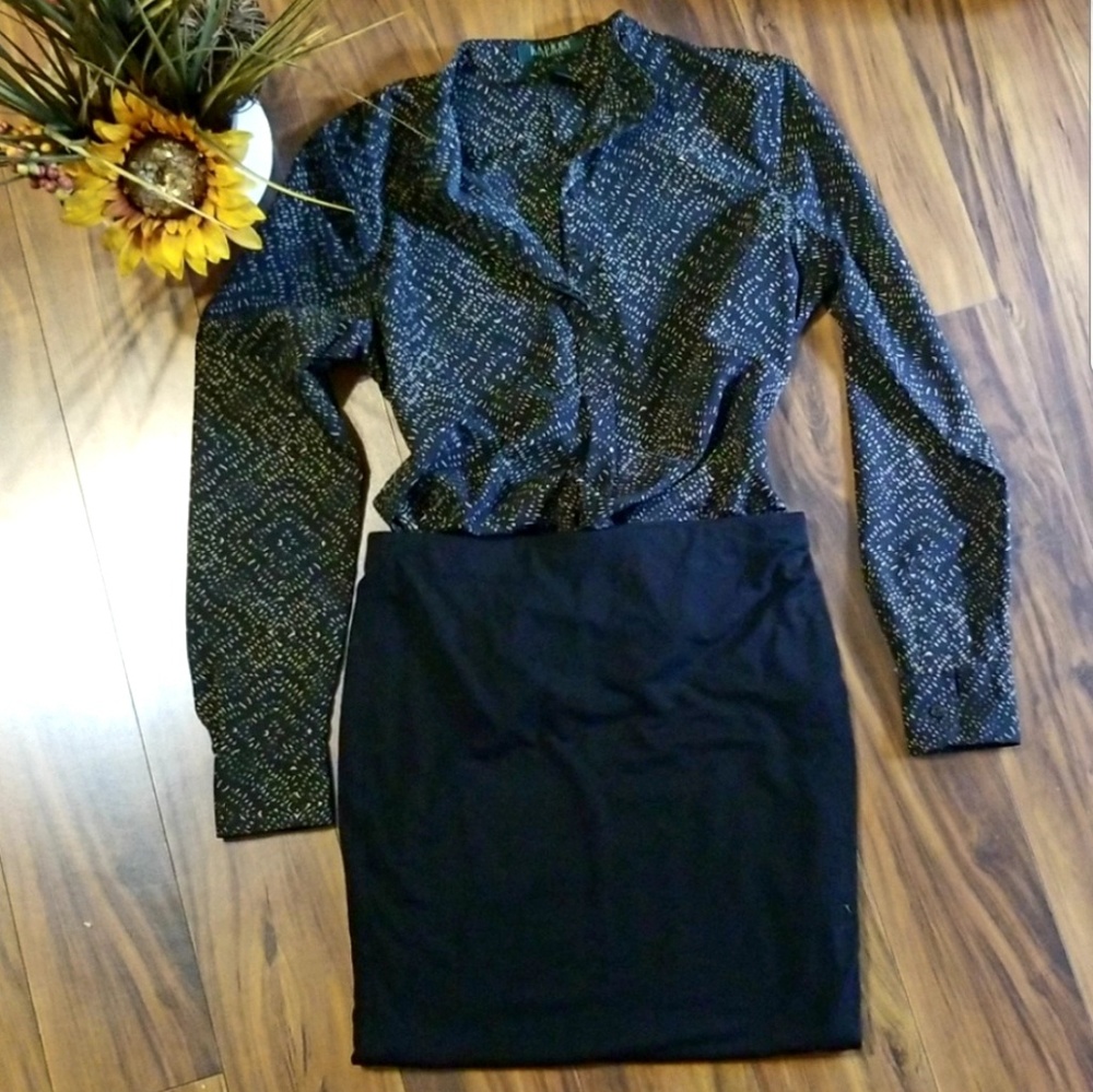 Ralph Lauren | black&brown printed button down